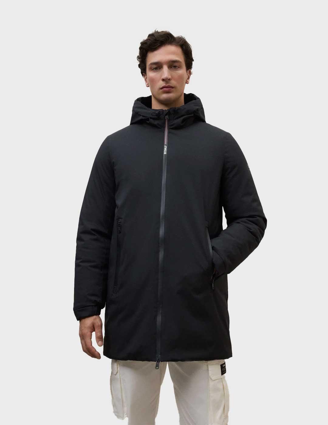 Ecoalf Pasu abrigo negro para hombre