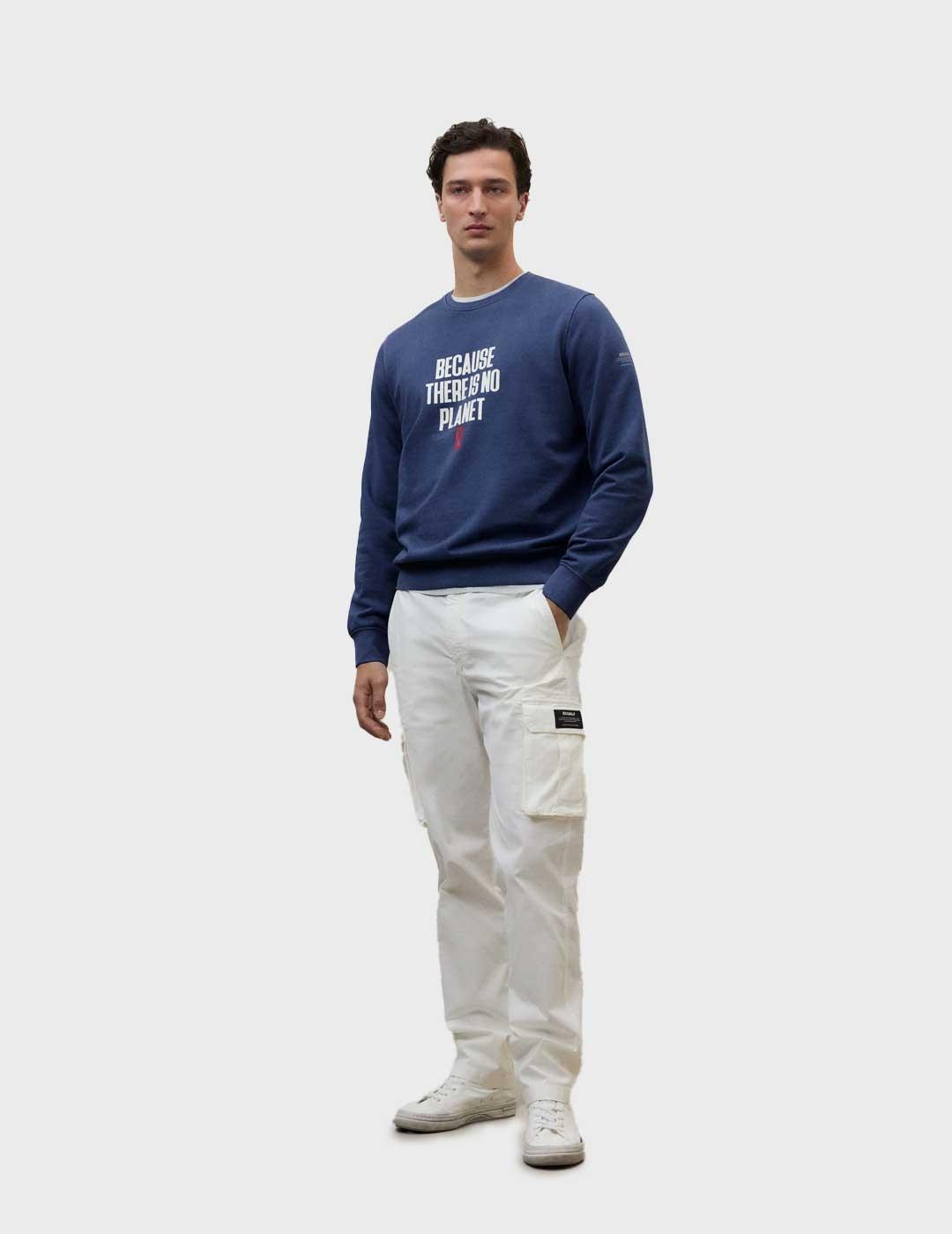 Ecoalf Bardera sudadera azul para hombre