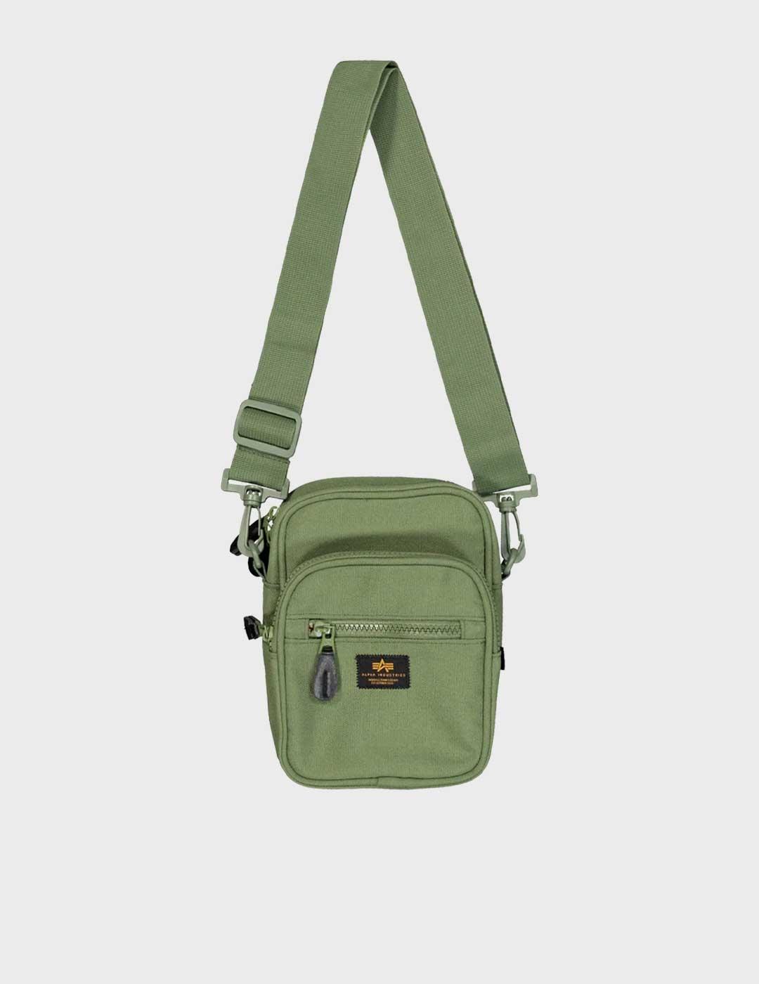 Alpha Label Messenger bandolera verde para hombre y mujer