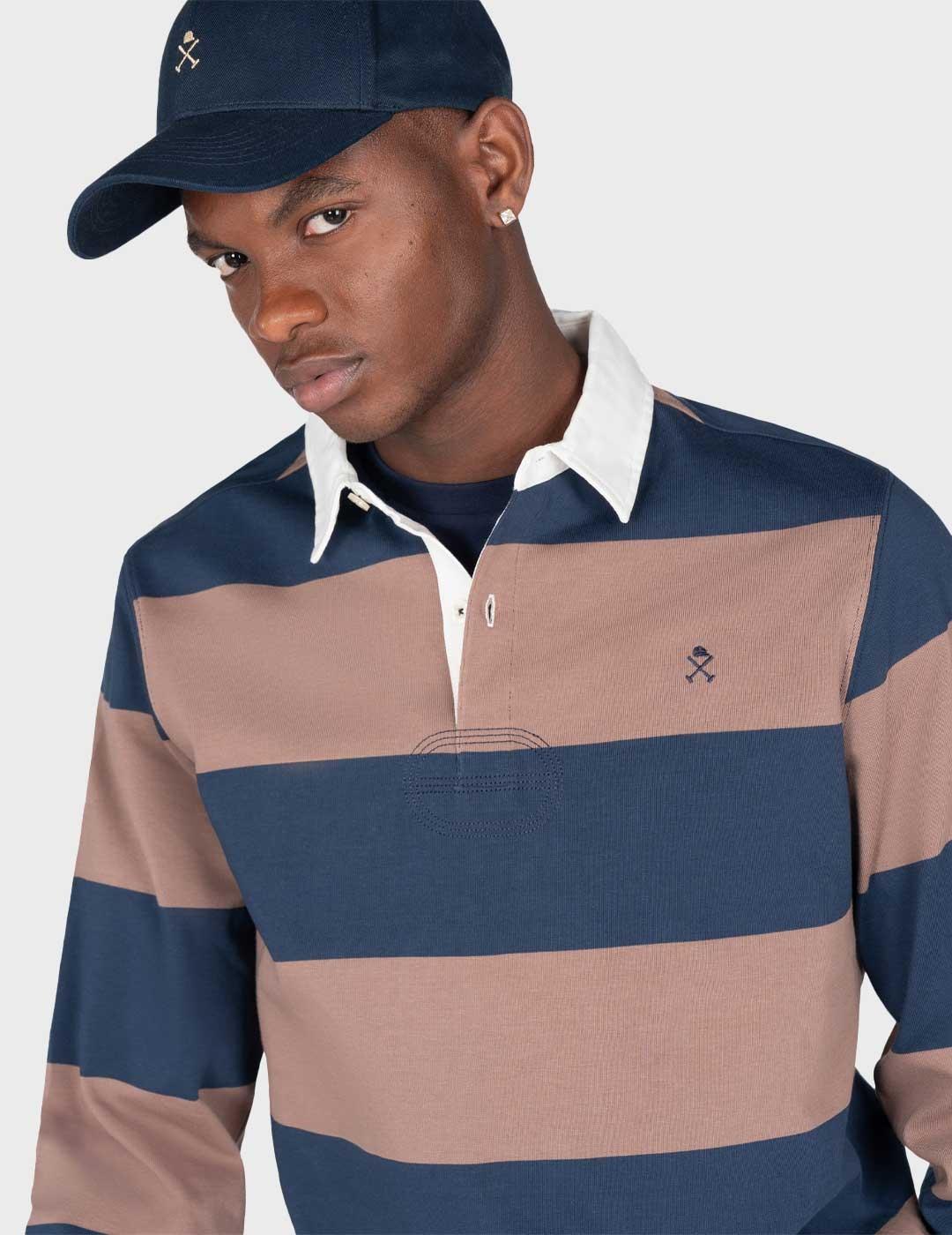 Harper & Neyer Rugby polo azul marino para hombre