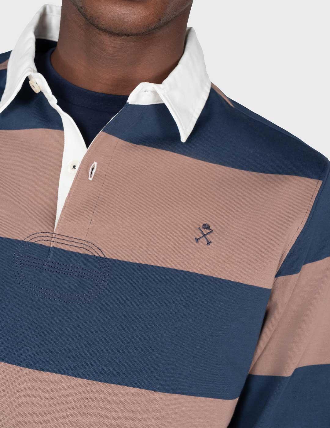 Harper & Neyer Rugby polo azul marino para hombre