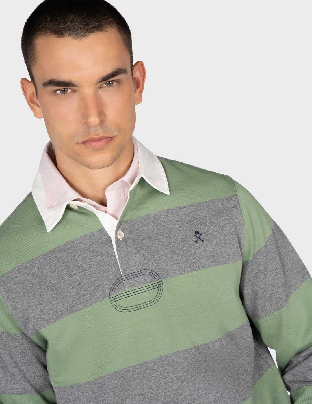 Harper & Neyer Rugby polo verde para hombre