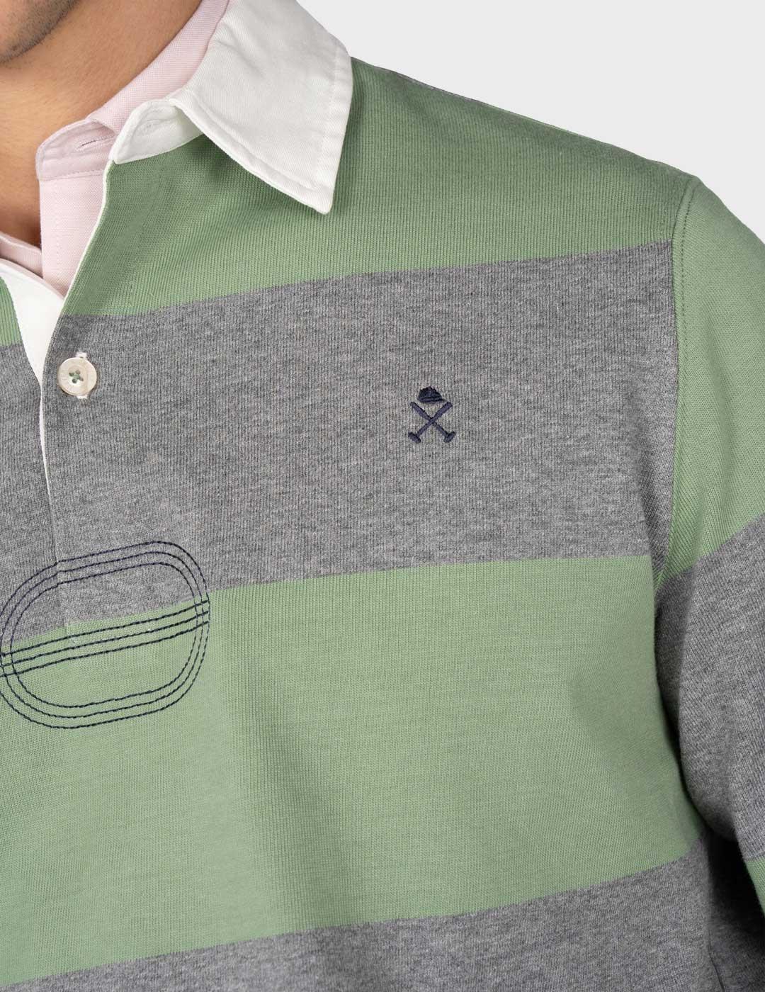 Harper & Neyer Rugby polo verde para hombre