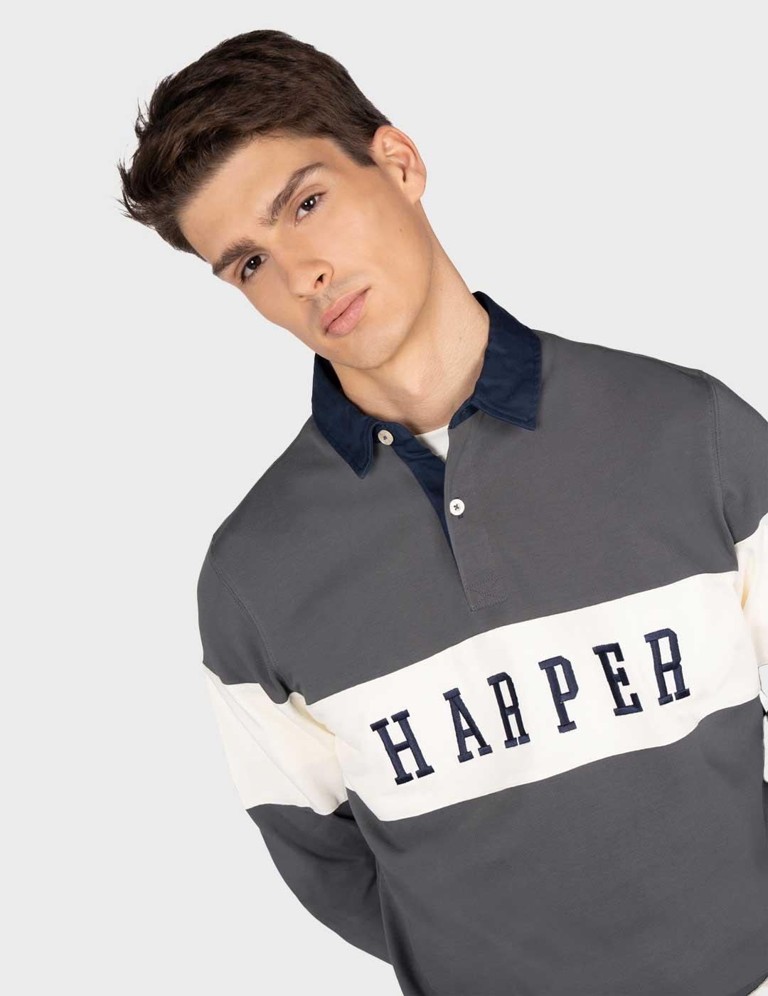 Harper & Neyer Vintage polo gris para hombre