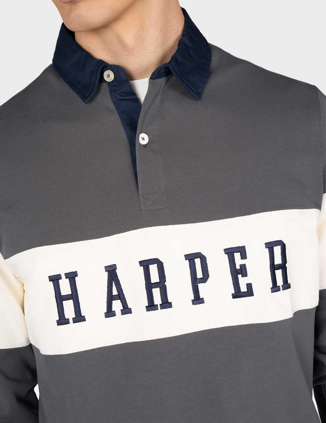Harper & Neyer Vintage polo gris para hombre