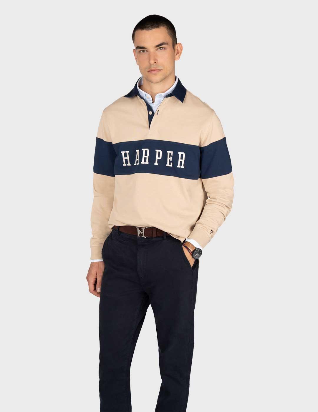Harper & Neyer Vintage polo camel para hombre