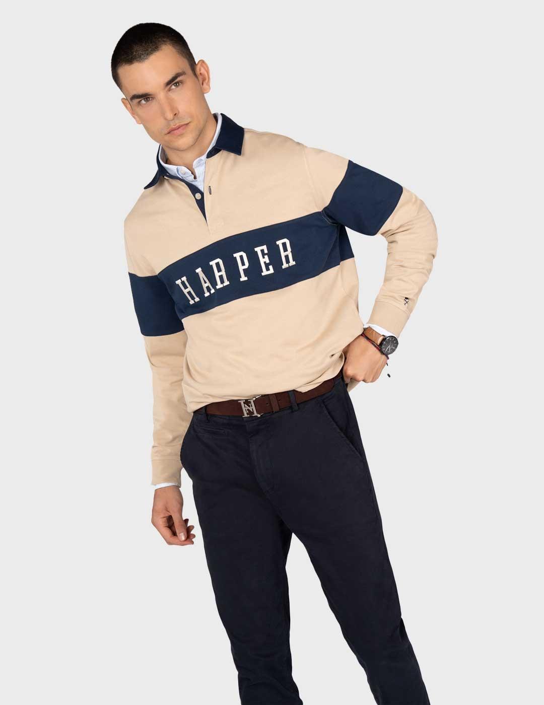 Harper & Neyer Vintage polo camel para hombre