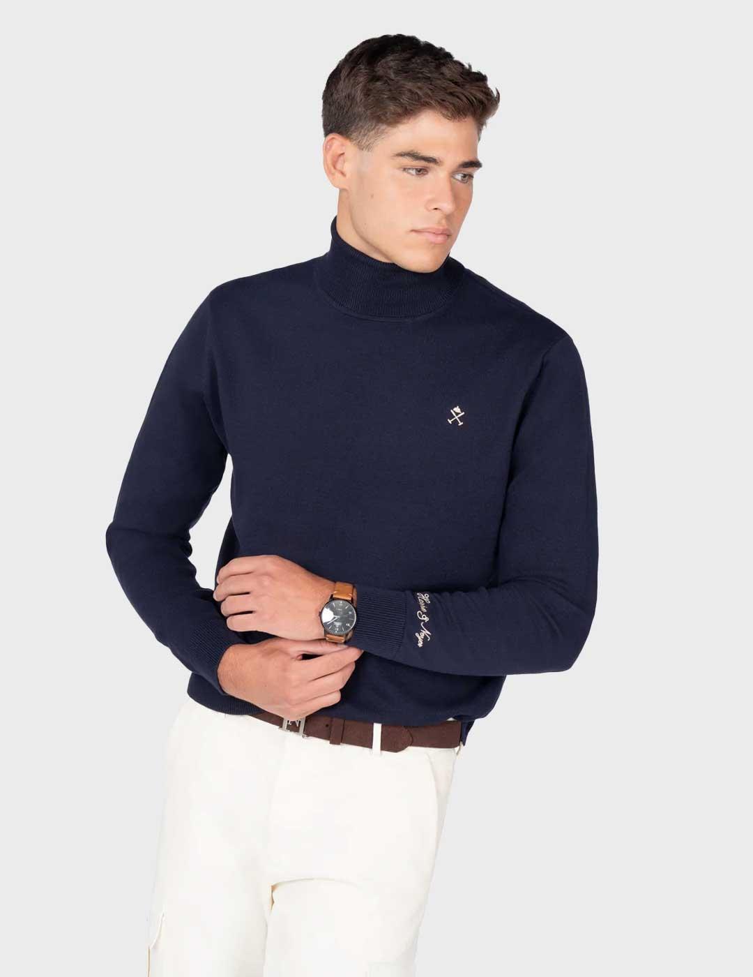 Harper & Neyer Icon Cuff jersey azul marino para hombre