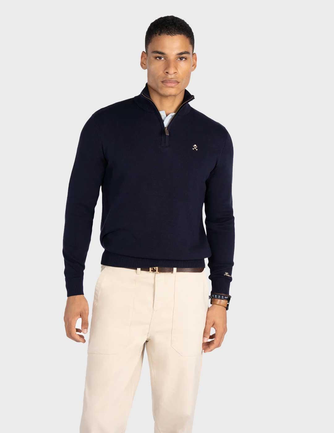 Harper & Neyer Icon Zipper jersey azul marino para hombre