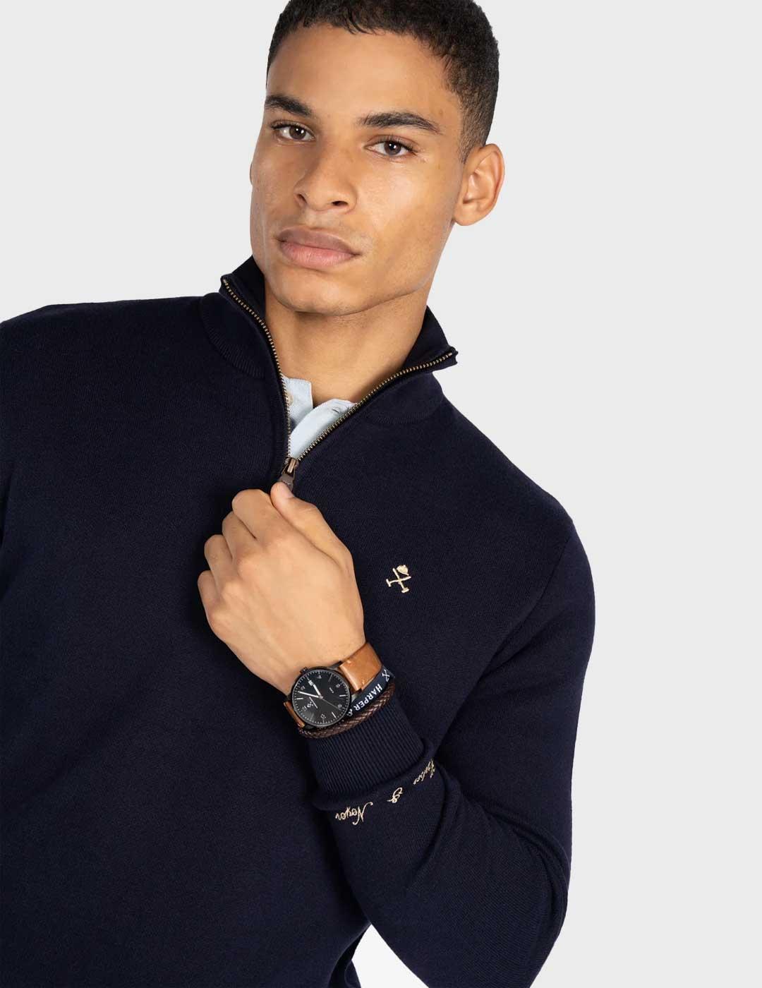 Harper & Neyer Icon Zipper jersey azul marino para hombre