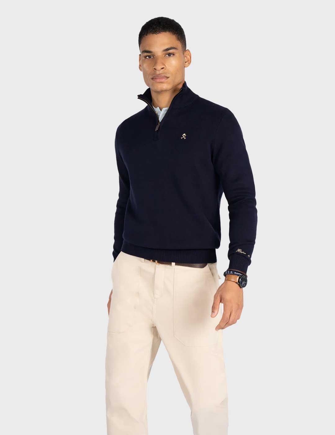 Harper & Neyer Icon Zipper jersey azul marino para hombre