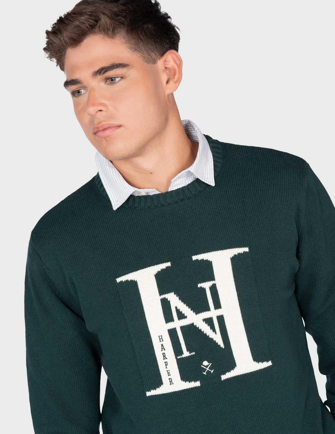 Harper & Neyer Harvard jersey verde para hombre
