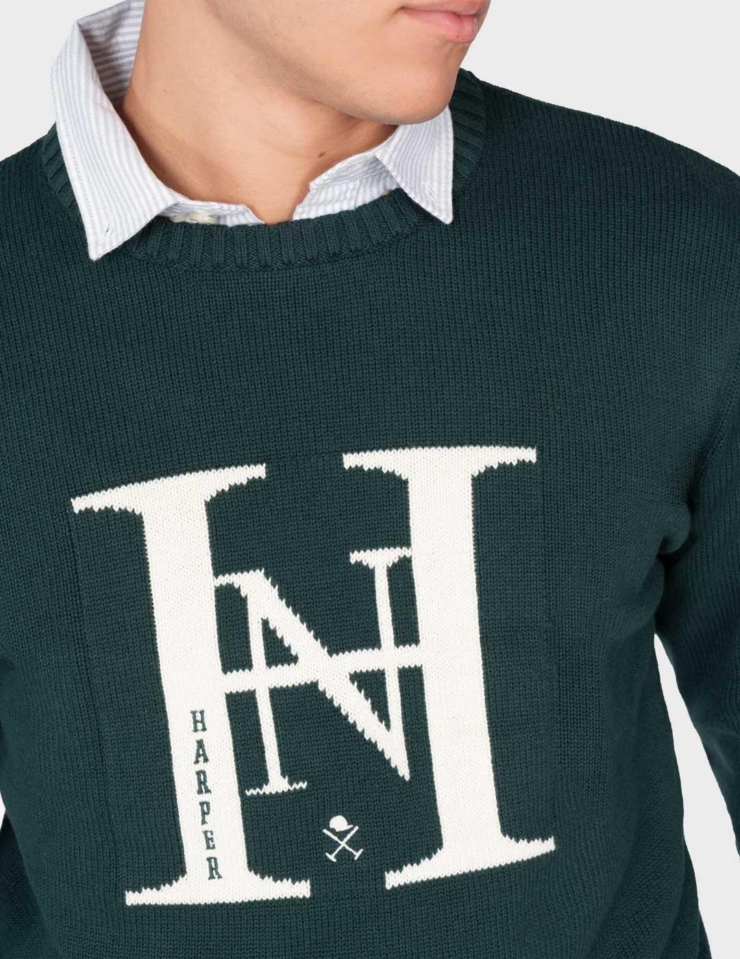 Harper & Neyer Harvard jersey verde para hombre