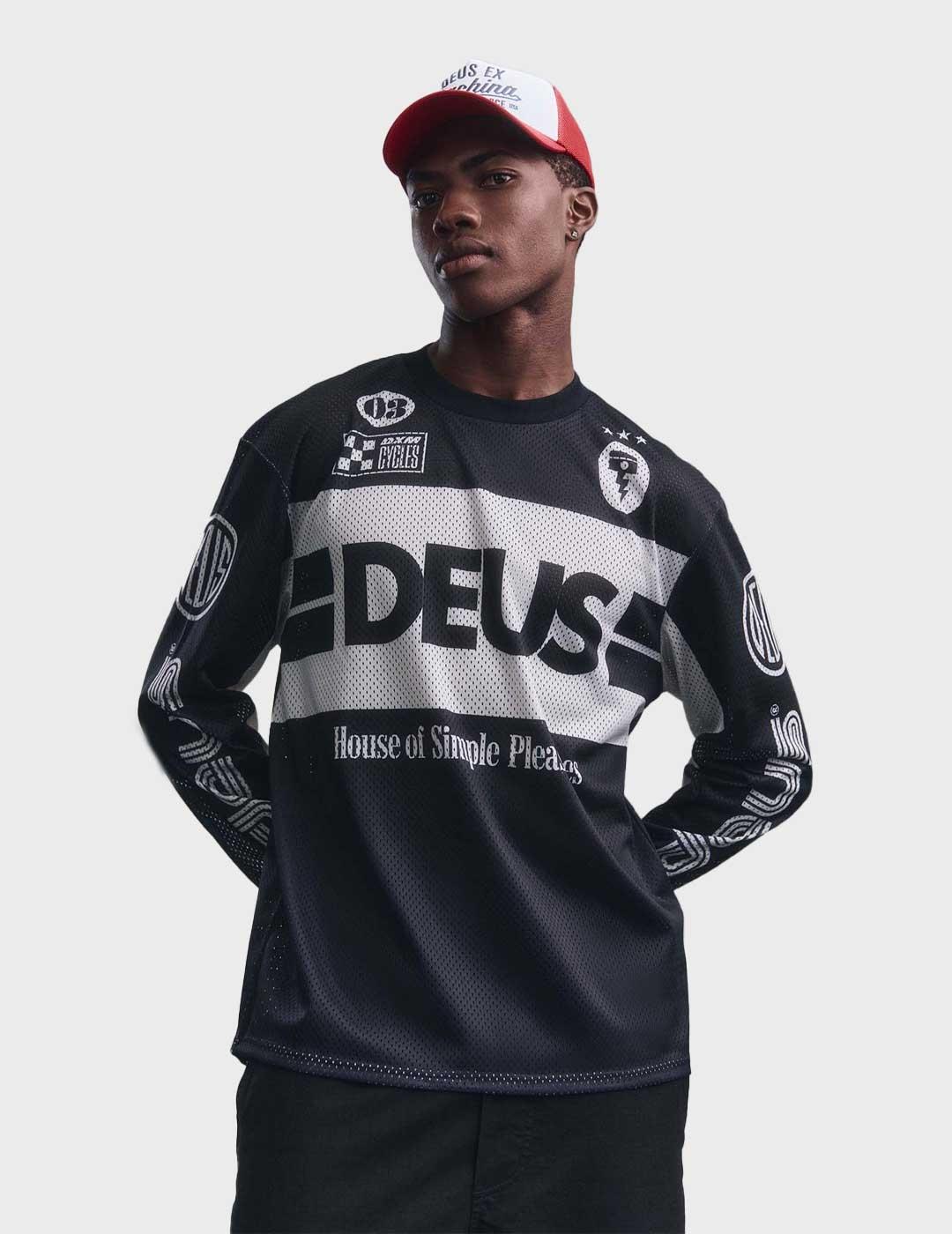 Deus Off Road camiseta negra manga larga para hombre