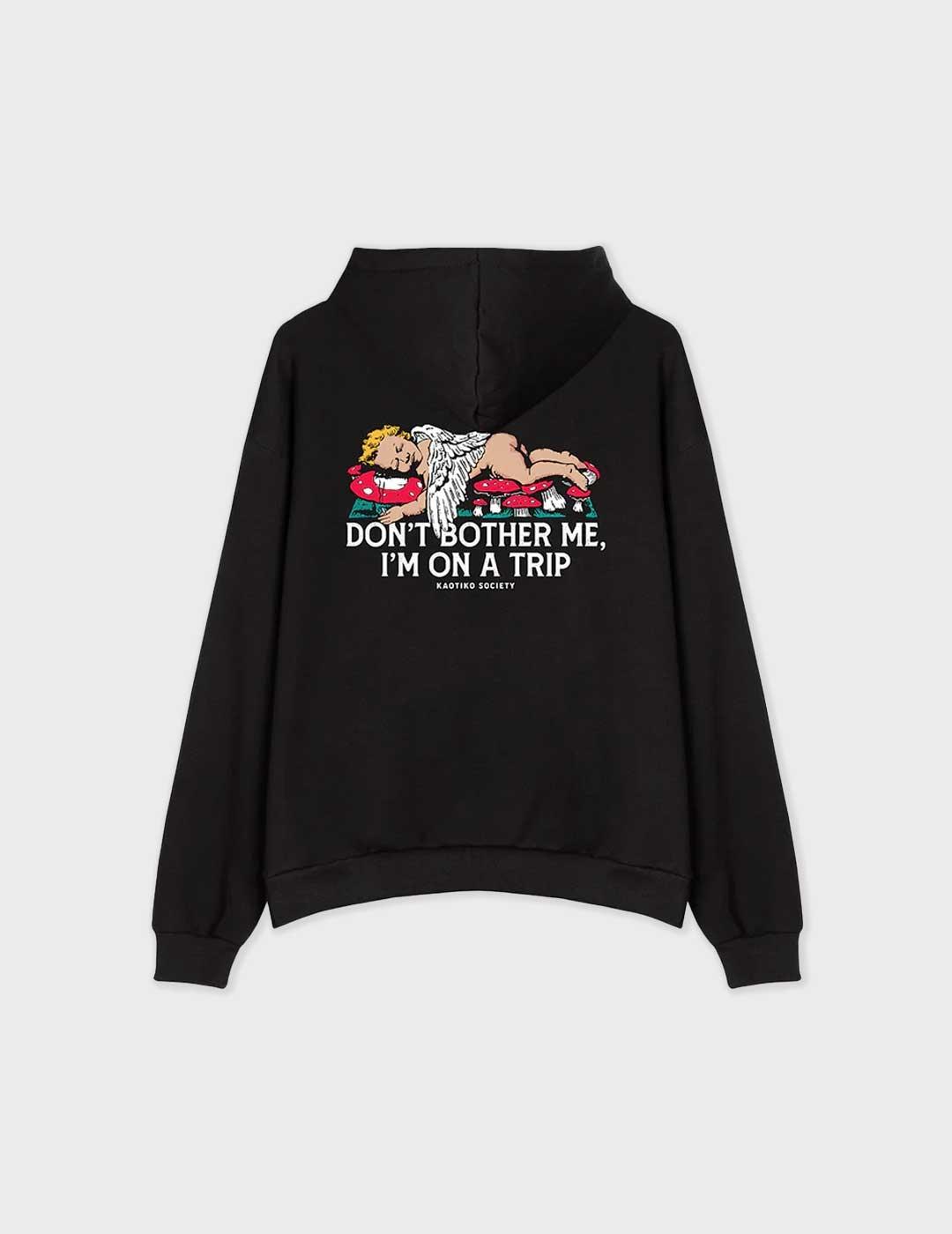 Kaotiko Busy Cupid sudadera negra para hombre y mujer