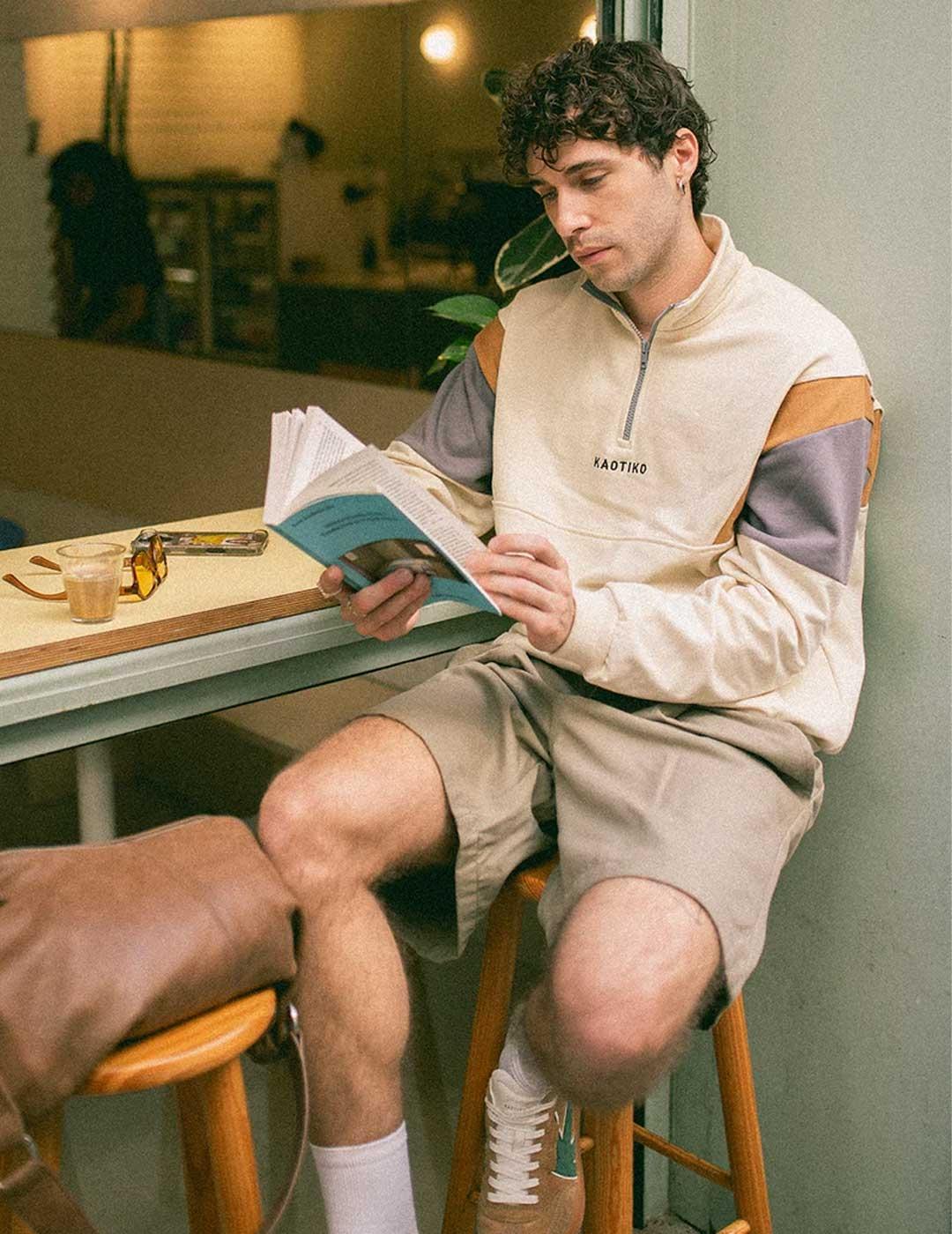 Kaotiko Arthur sudadera beige para hombre y mujer