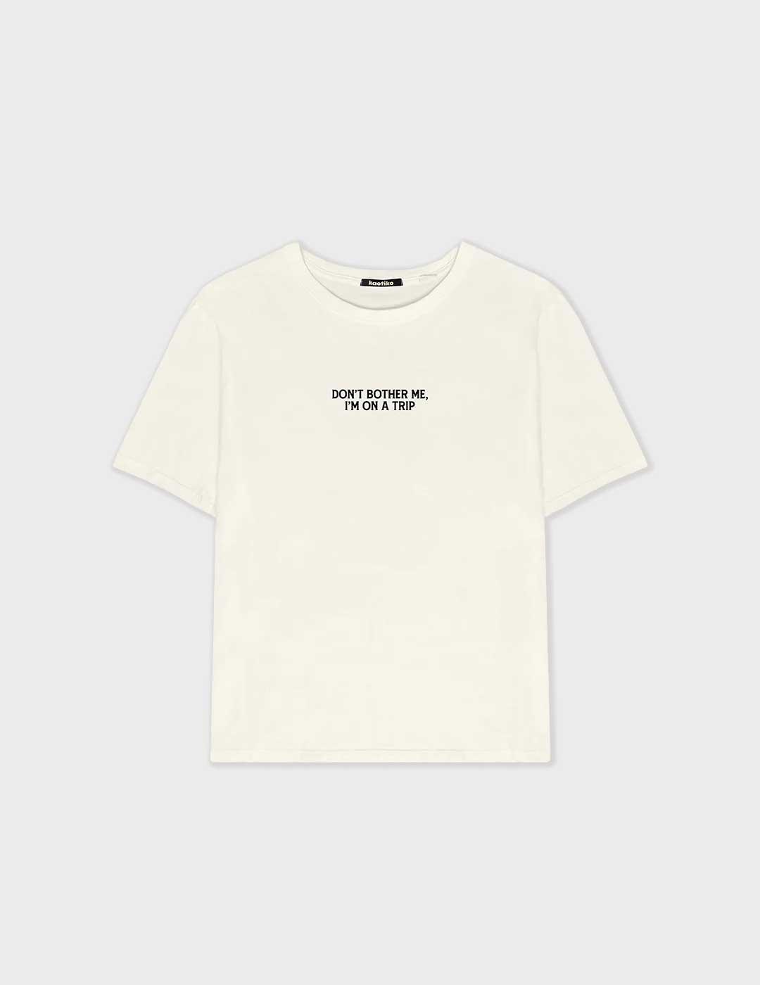 Kaotiko Washed Busy Cupip camiseta beige para mujer