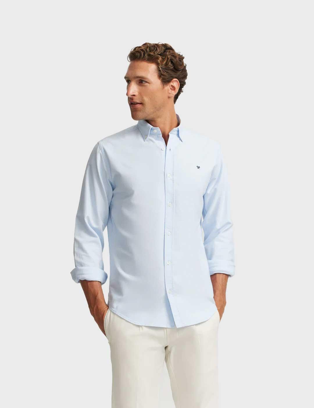 Silbon Sport Oxford camisa azul para hombre