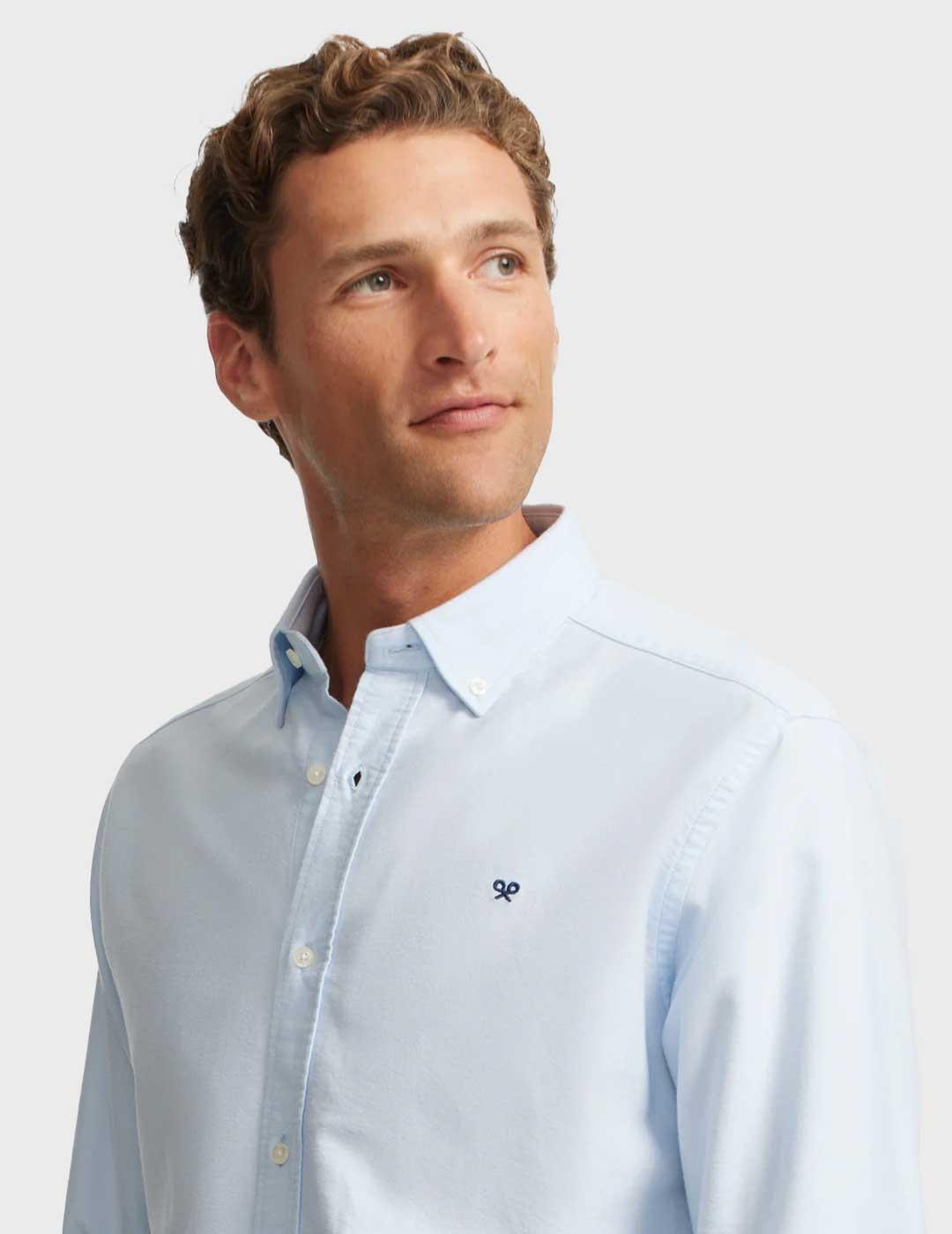 Silbon Sport Oxford camisa azul para hombre