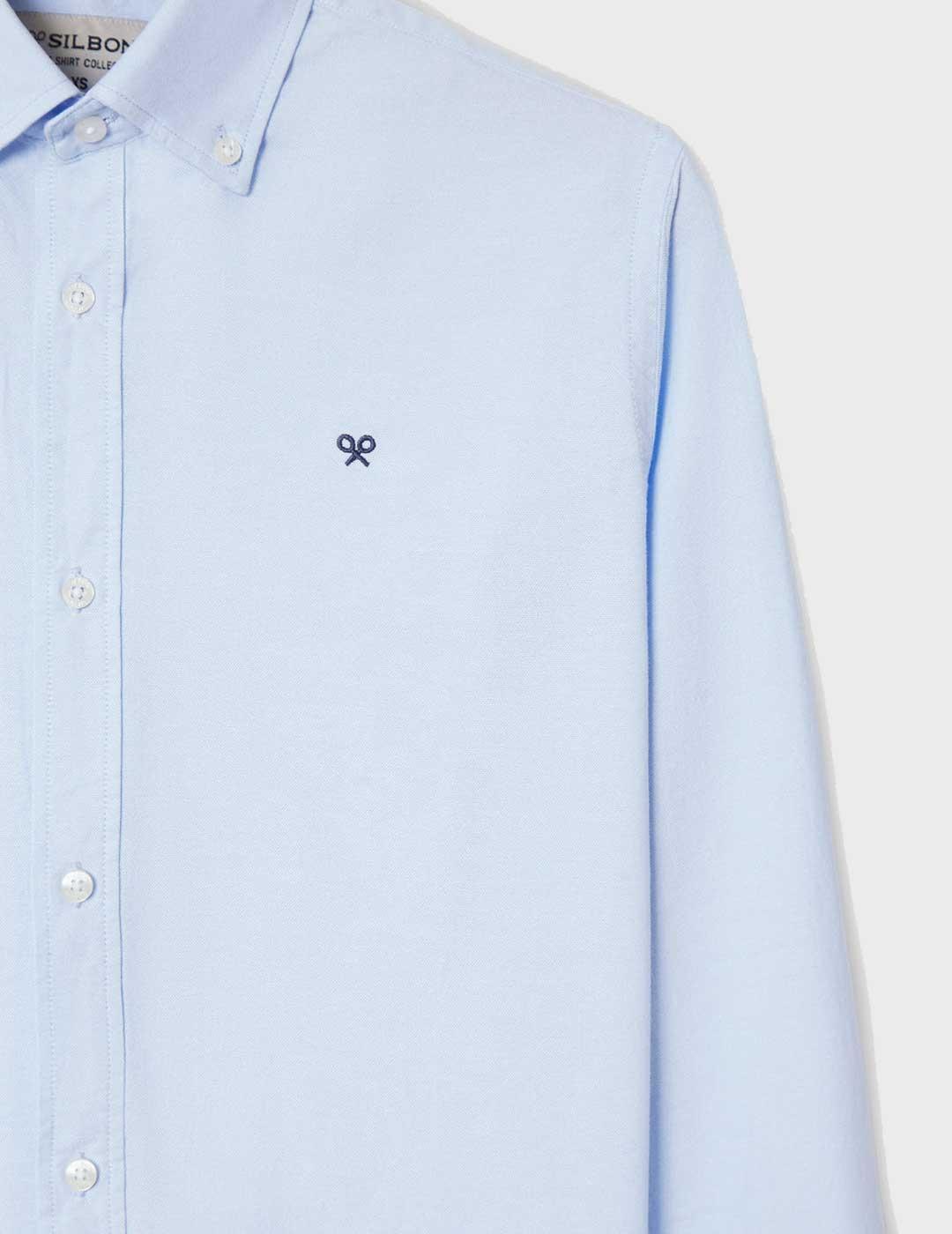 Silbon Sport Oxford camisa azul para hombre