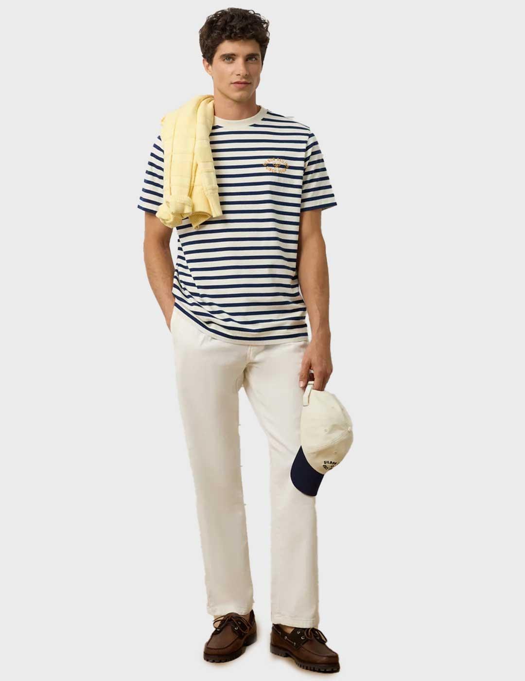 Silbon Raya Media camiseta azul marino para hombre