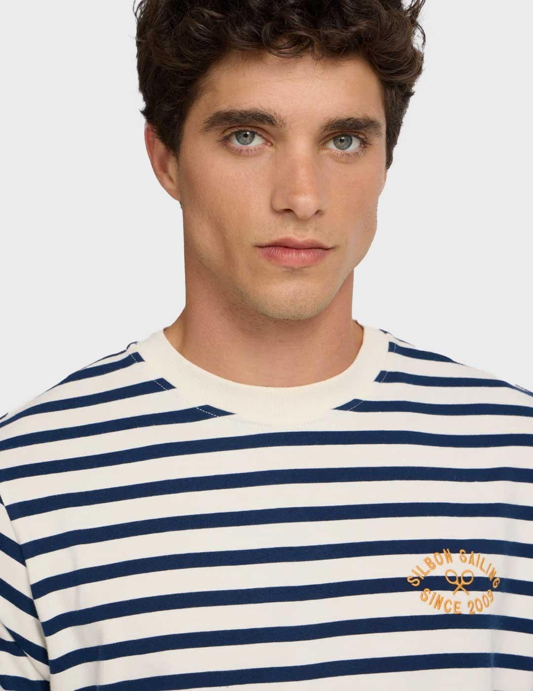 Silbon Raya Media camiseta azul marino para hombre