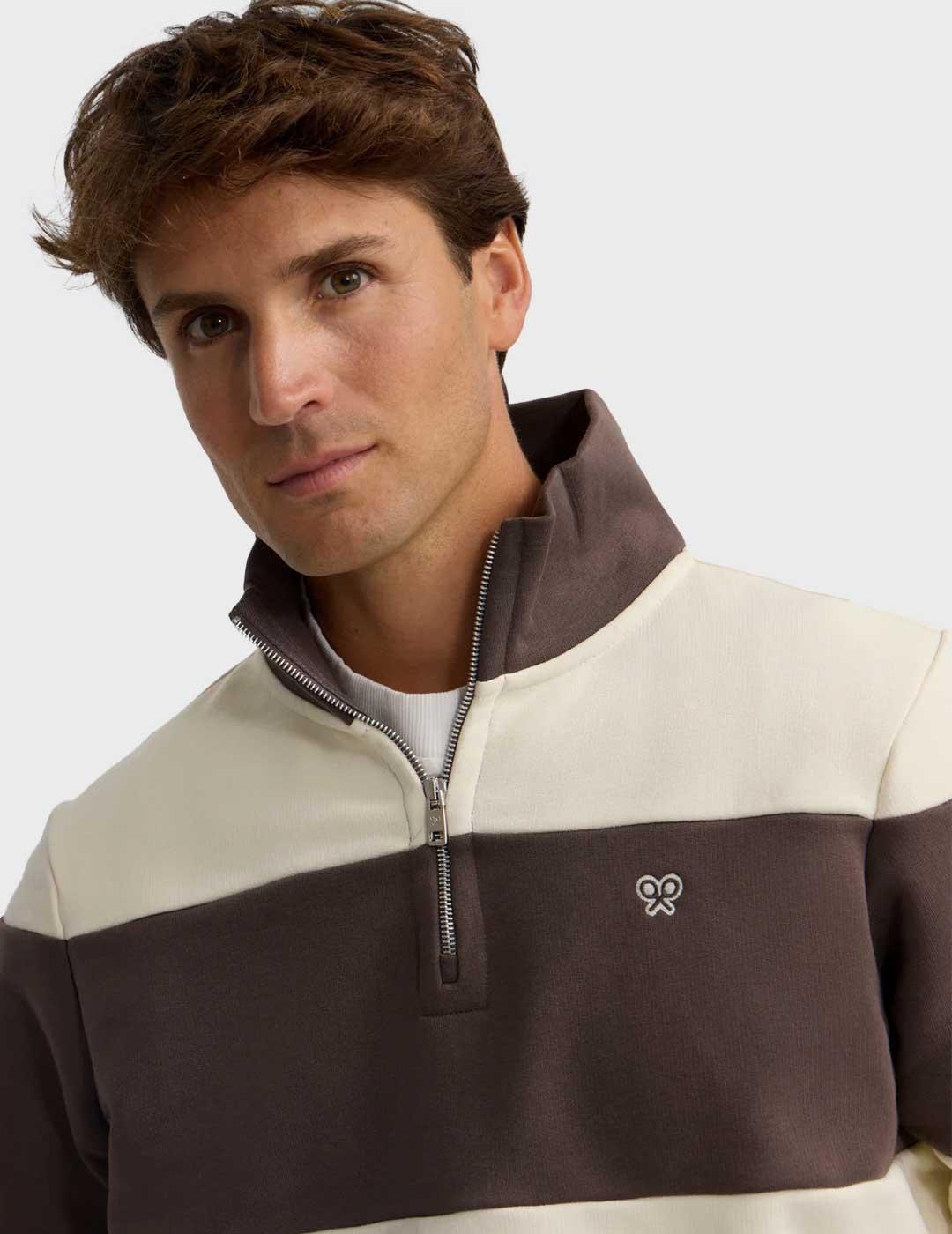 Silbon Raya Ancha sudadera marrón para hombre
