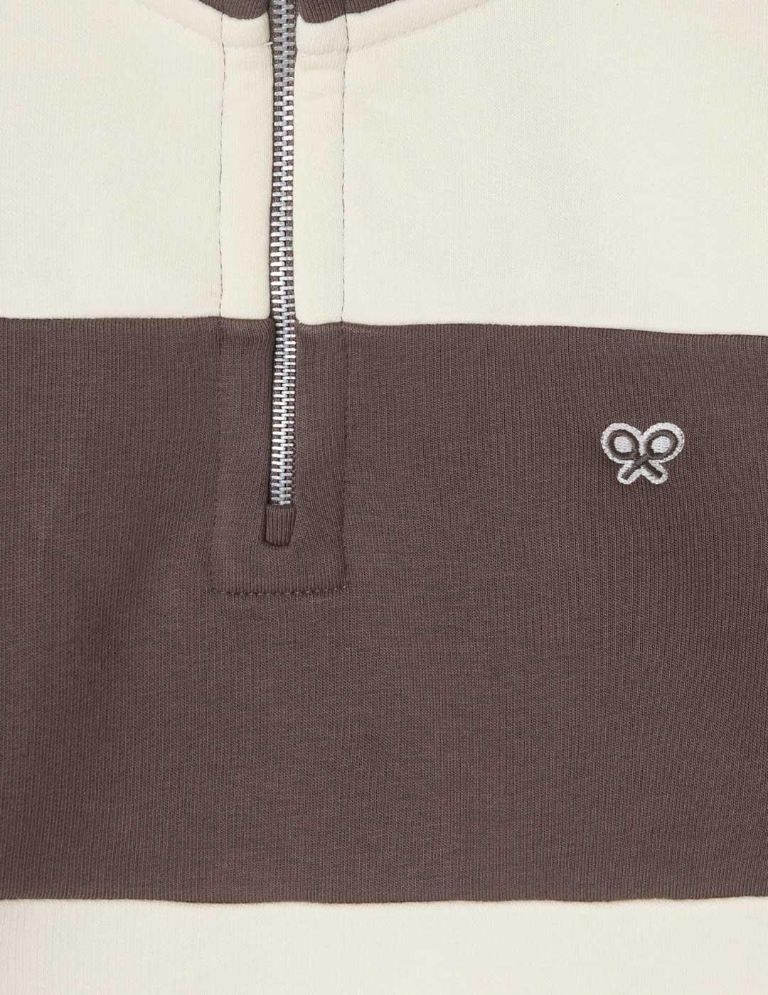 Silbon Raya Ancha sudadera marrón para hombre