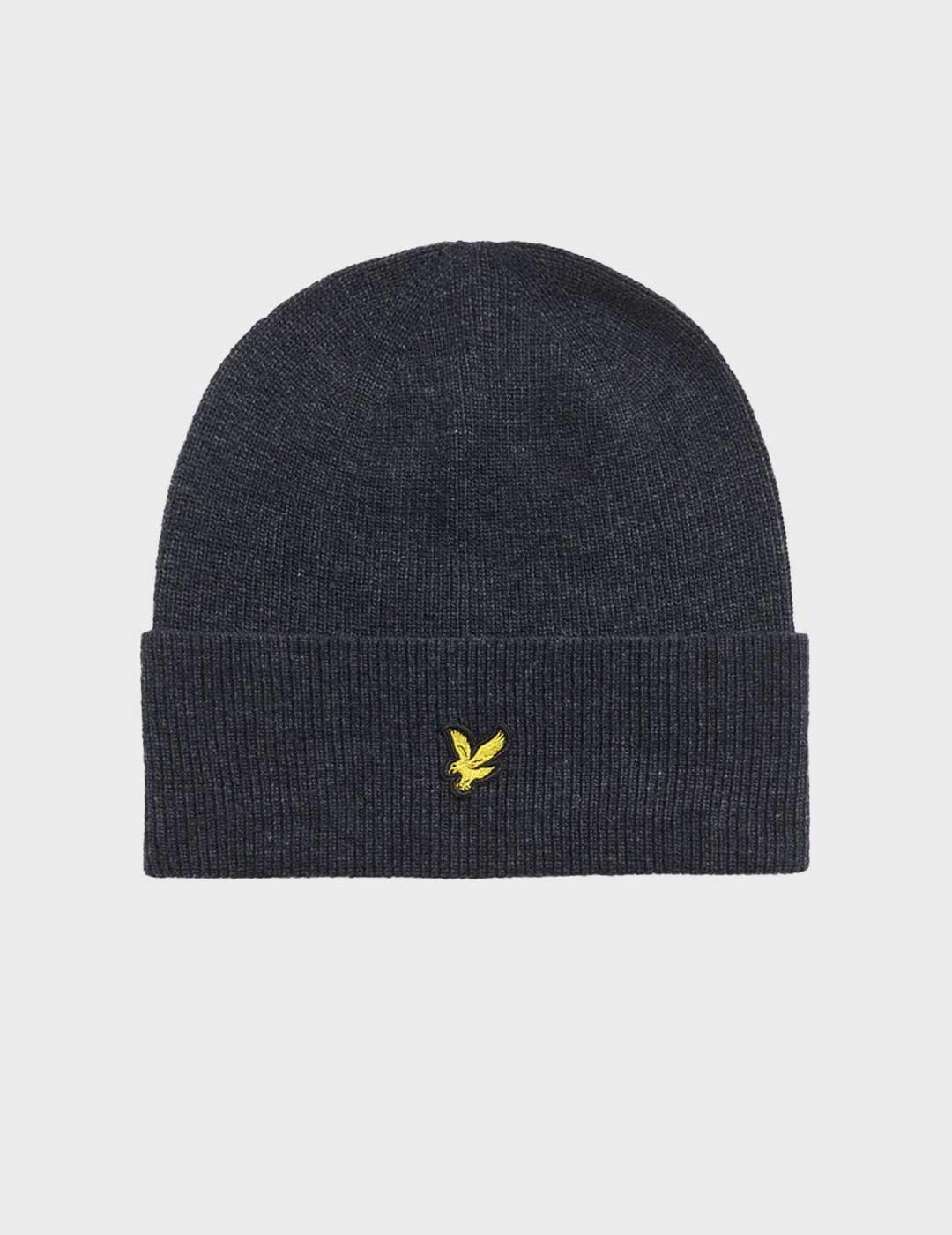 Lyle & Scott Lambswool Blend gorro azul marino para hombre