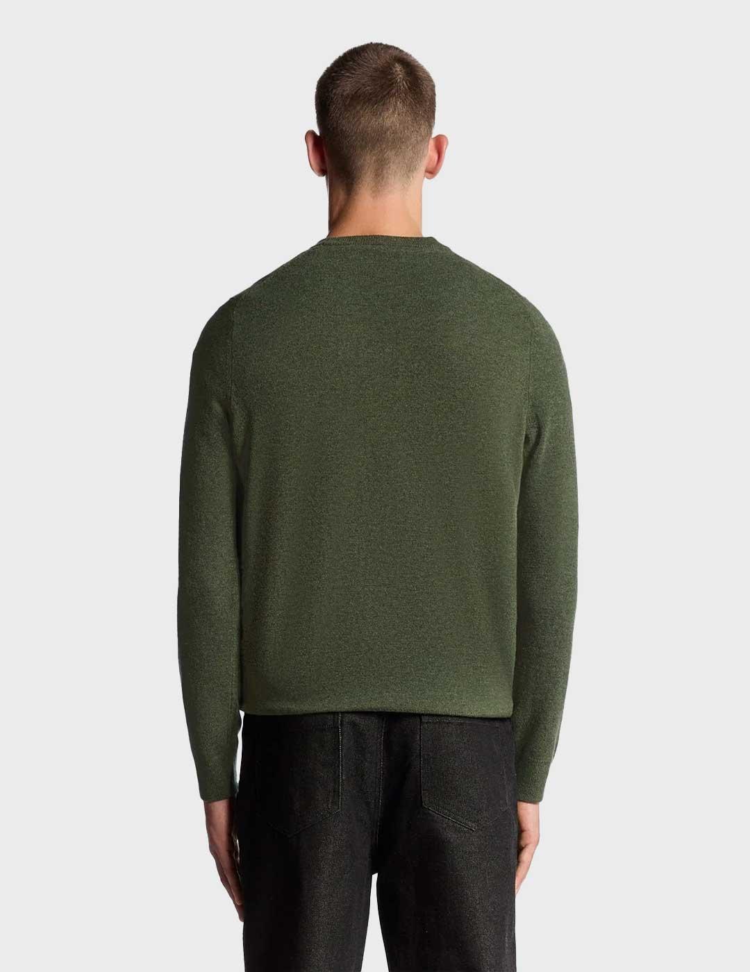 Lyle & Scott Lambswool Blend jersey verde para hombre