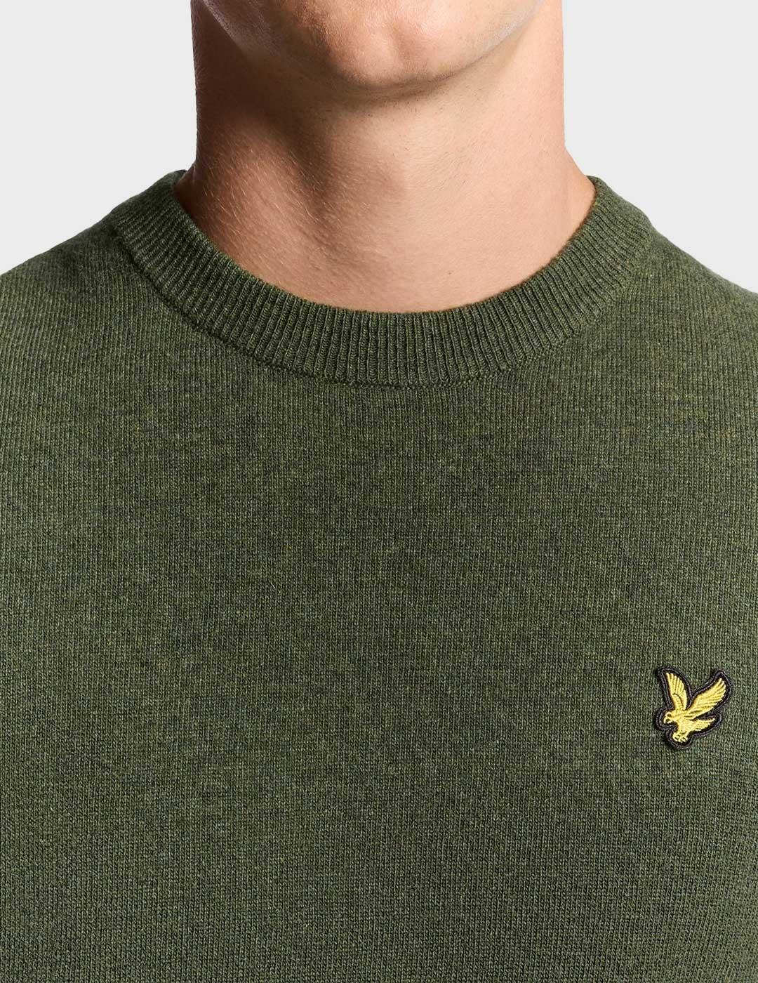 Lyle & Scott Lambswool Blend jersey verde para hombre