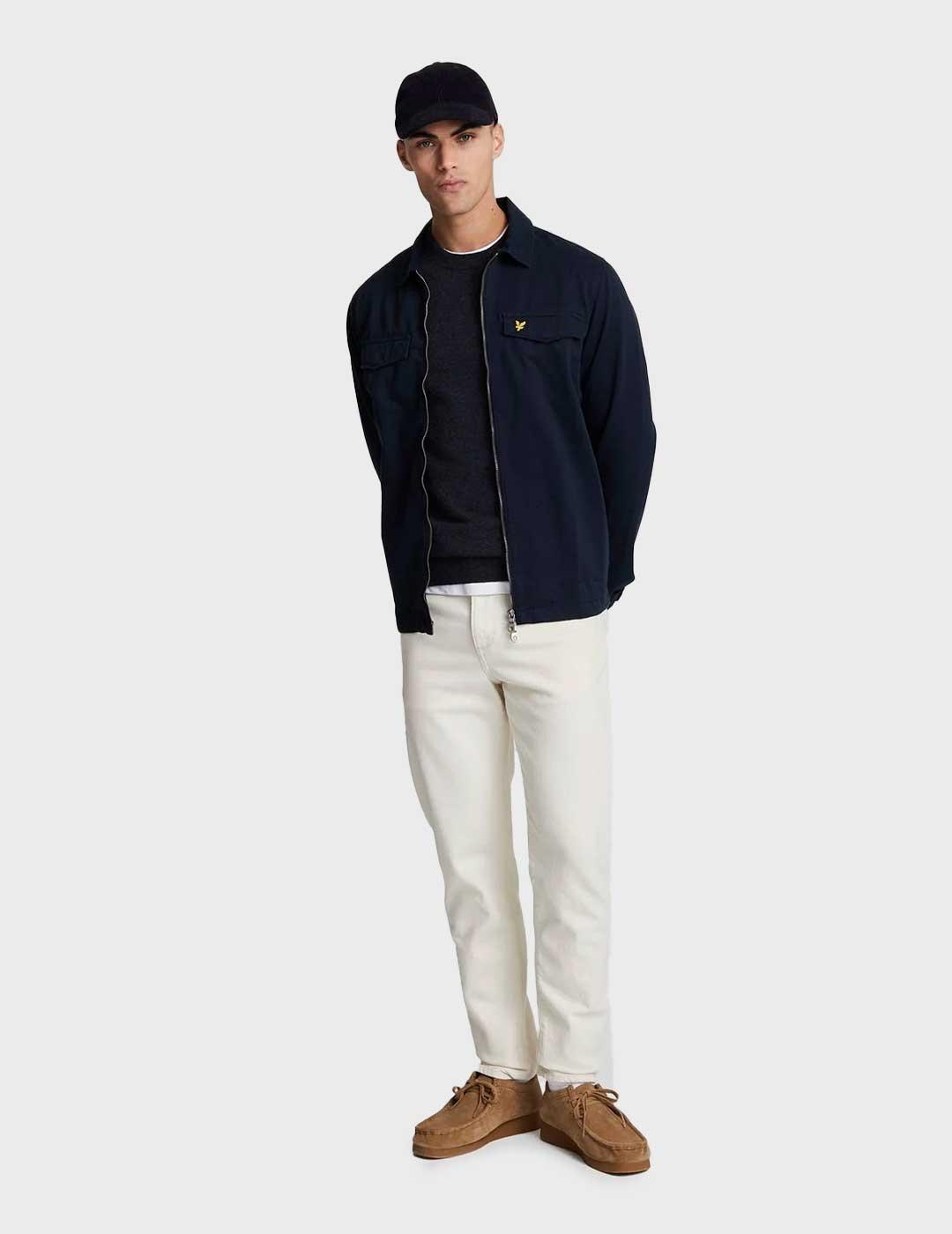 Lyle & Scott Lambswool Blend jersey azul marino para hombre