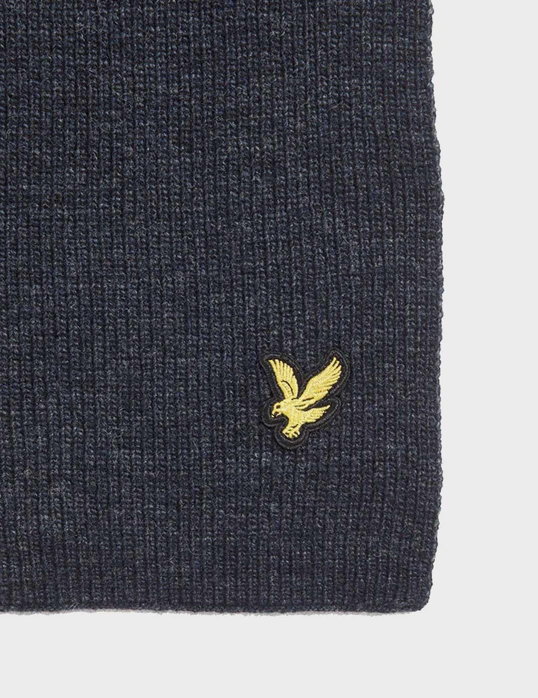 Lyle & Scott Lambswool Ribbed bufanda azul marino hombre