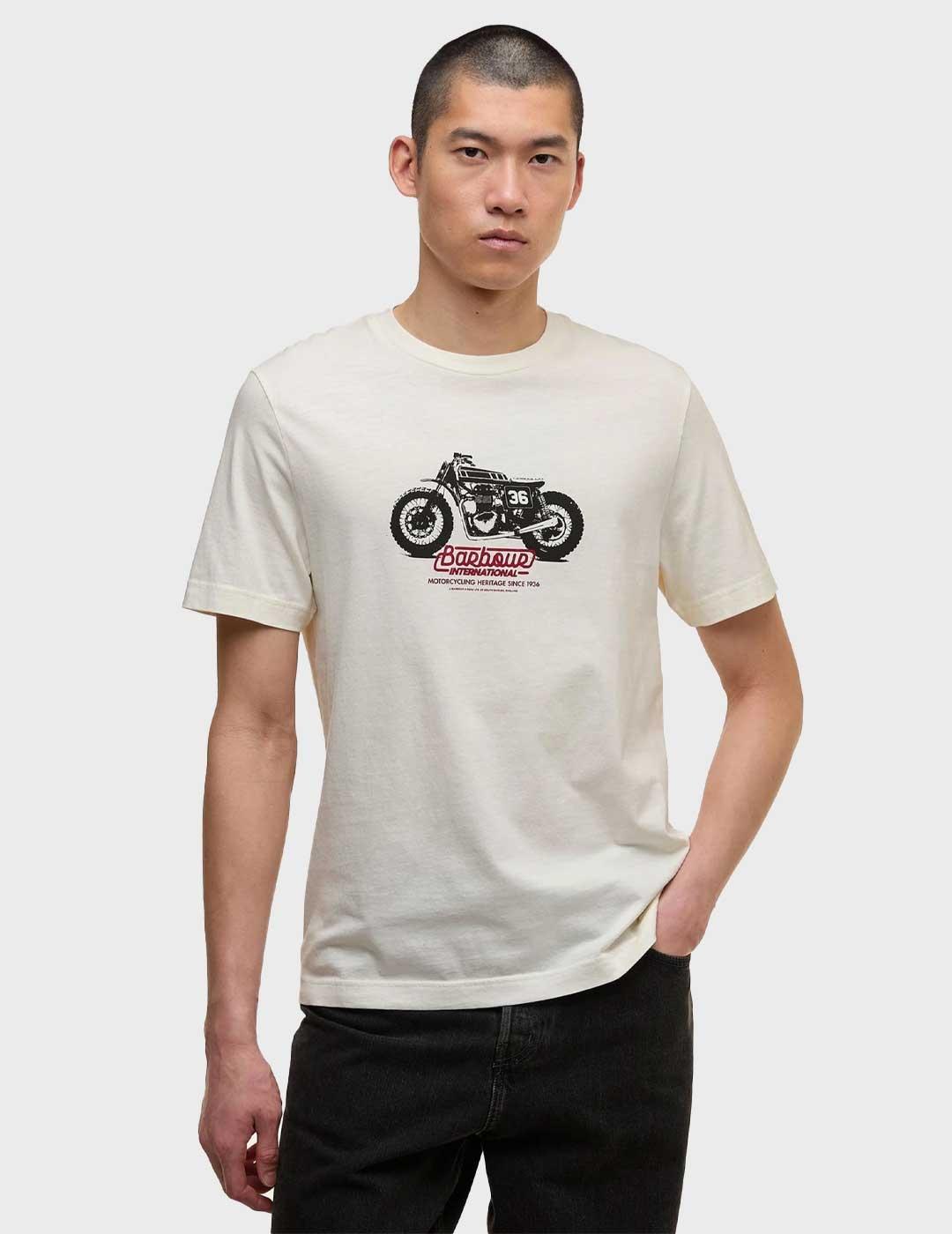 Barbour International Graphic camiseta beige para hombre