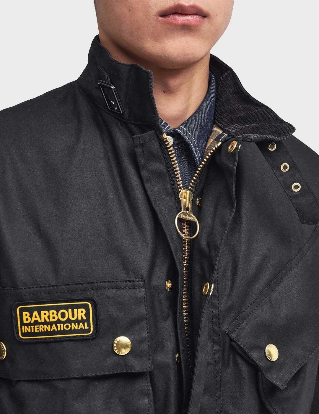 Barbour International Original Wax chaqueta negra hombre
