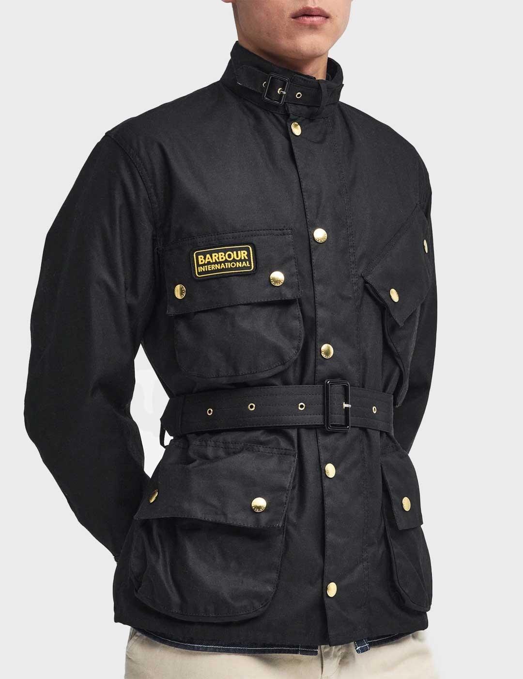 Barbour International Original Wax chaqueta negra hombre