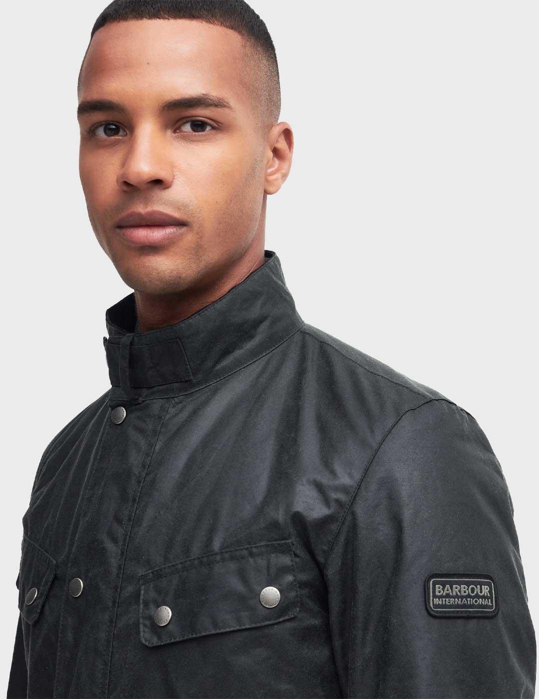 Barbour International Duke Wax chaqueta verde para hombre