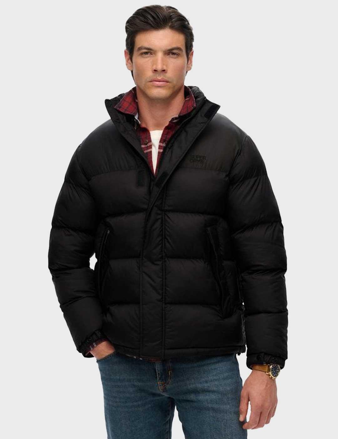 Superdry Tech Padded chaqueta negra acolchada para hombre