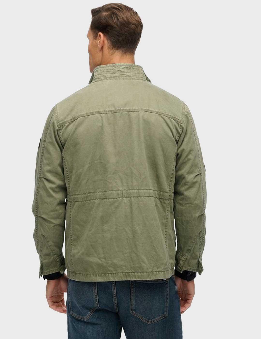 Superdry Patched M65 camisa verde para hombre