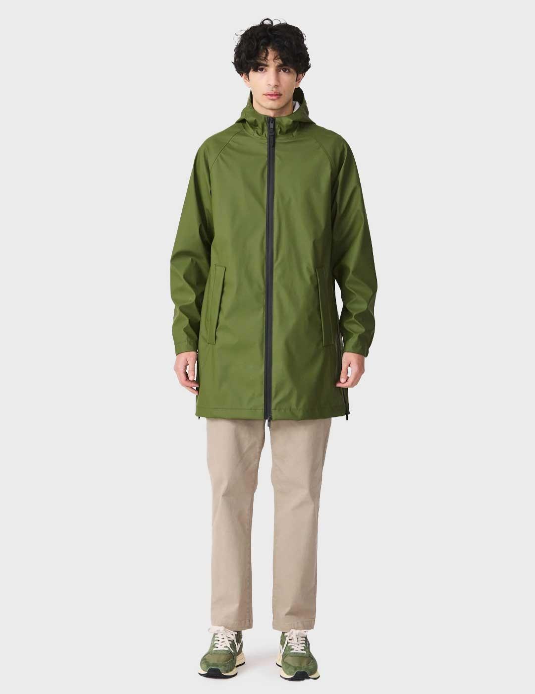 Tanta Rainwear Arashi chaqueta verde impermeable para hombre