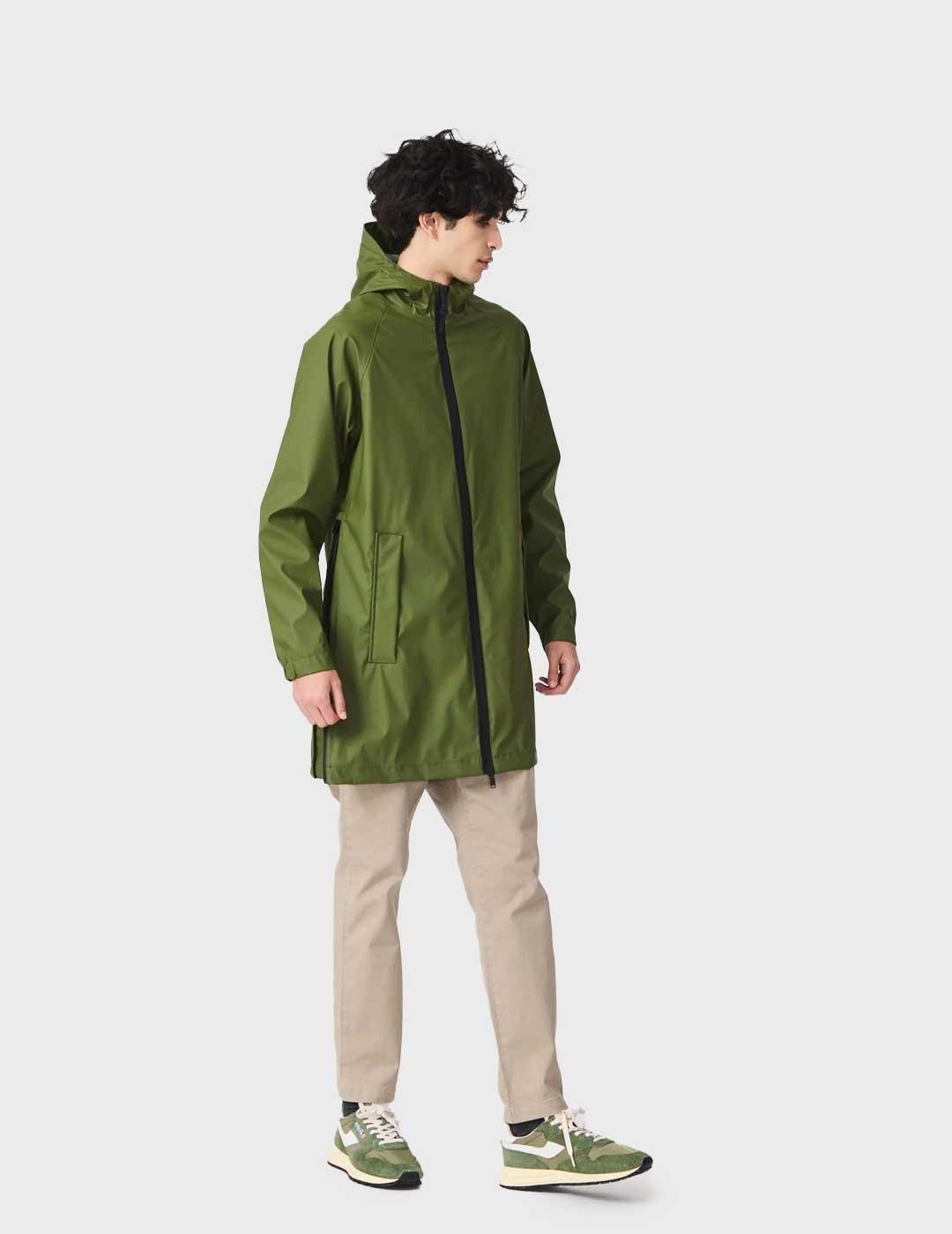 Tanta Rainwear Arashi chaqueta verde impermeable para hombre