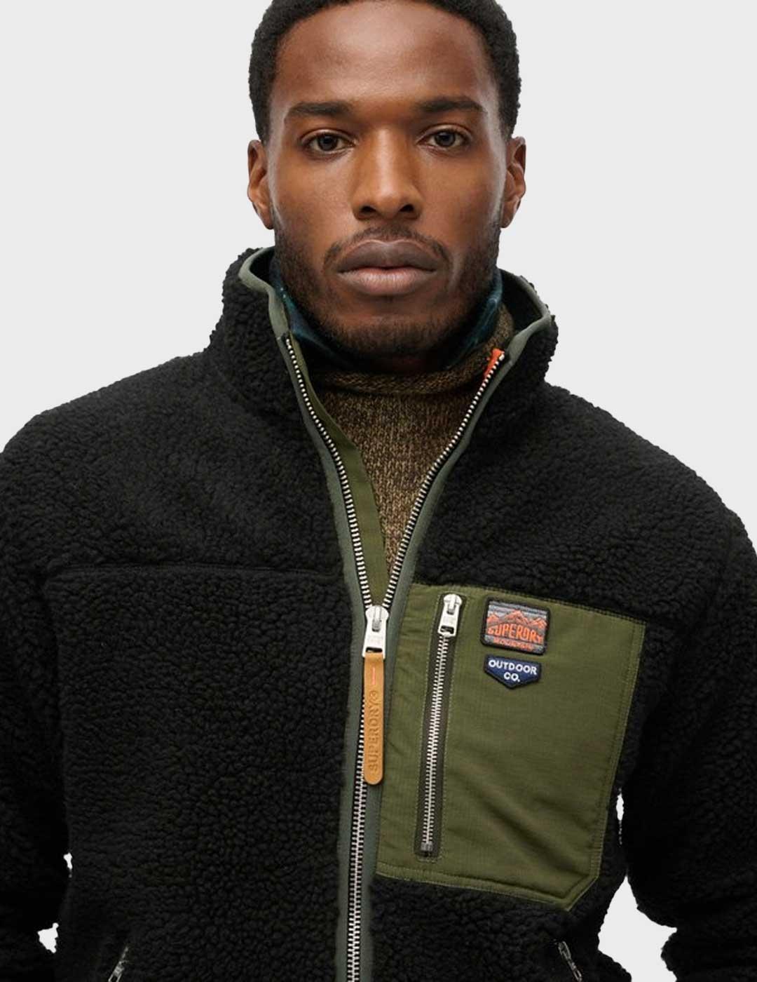 Superdry Vintage Retro polar negro para hombre