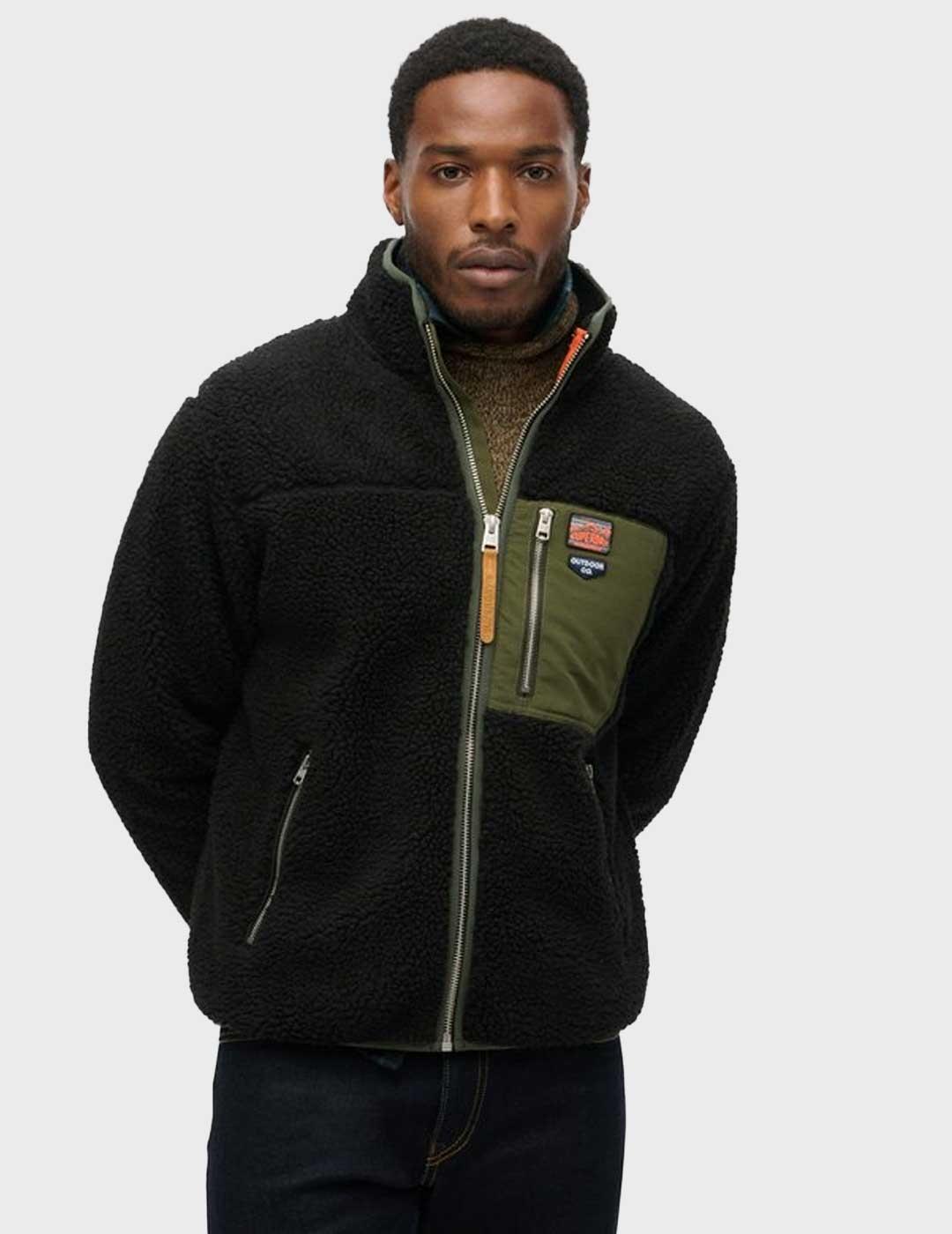 Superdry Vintage Retro polar negro para hombre