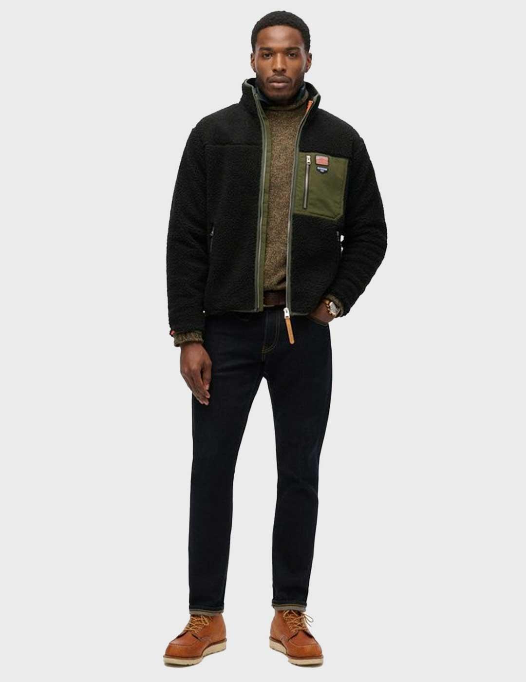 Superdry Vintage Retro polar negro para hombre