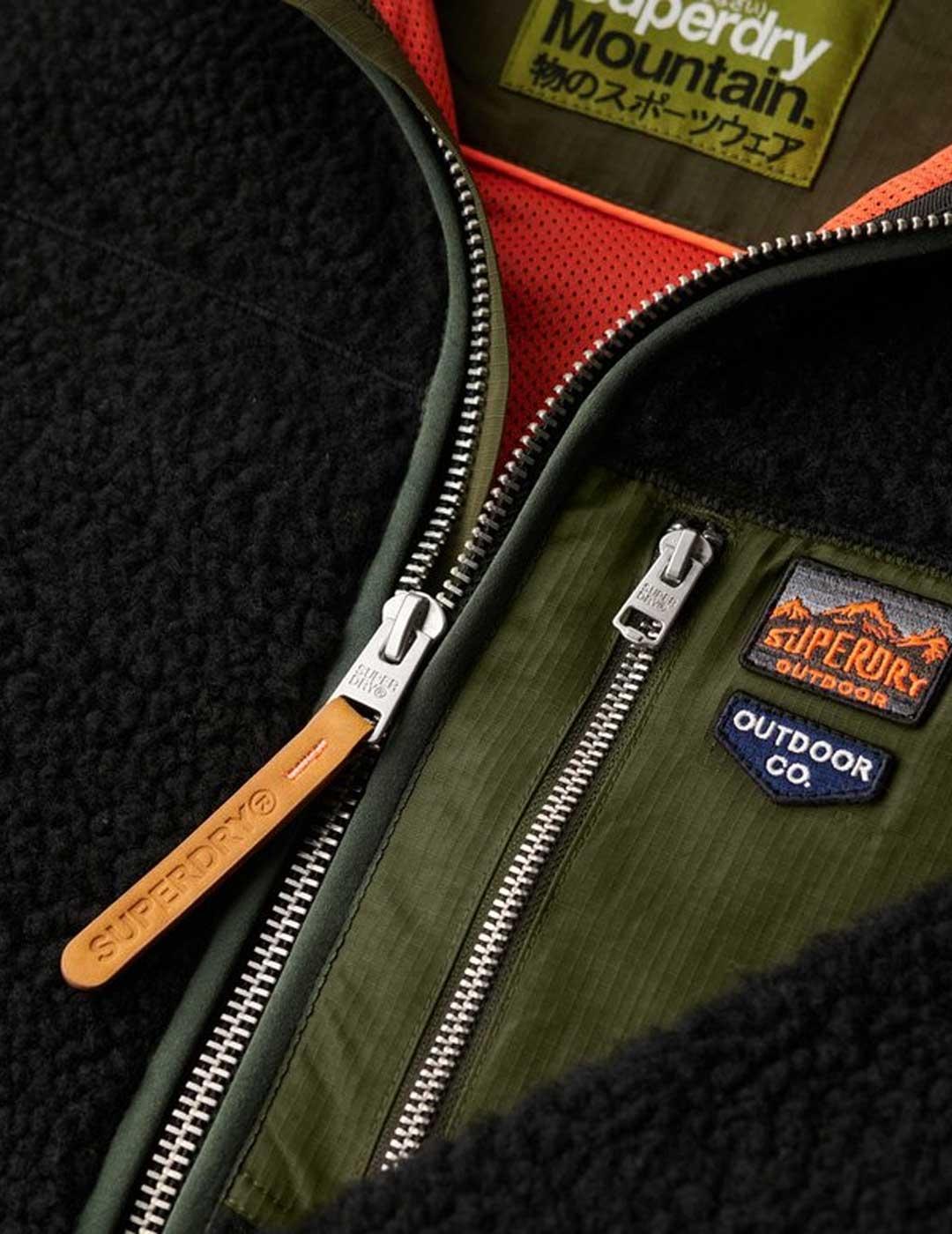 Superdry Vintage Retro polar negro para hombre