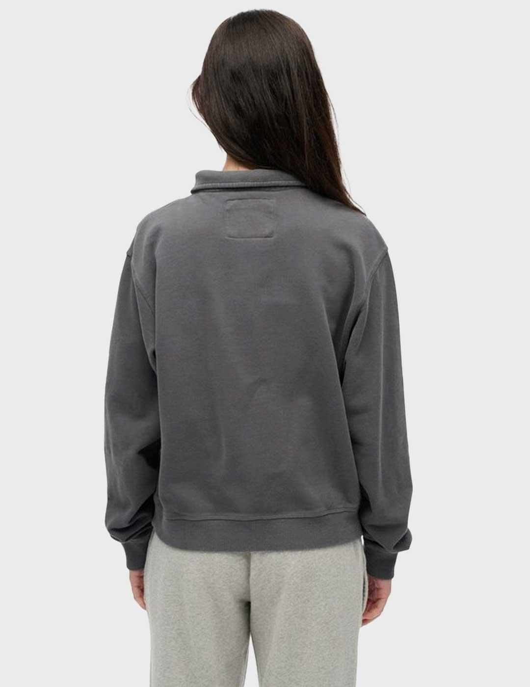 Superdry Athletic Collared sudadera gris para mujer
