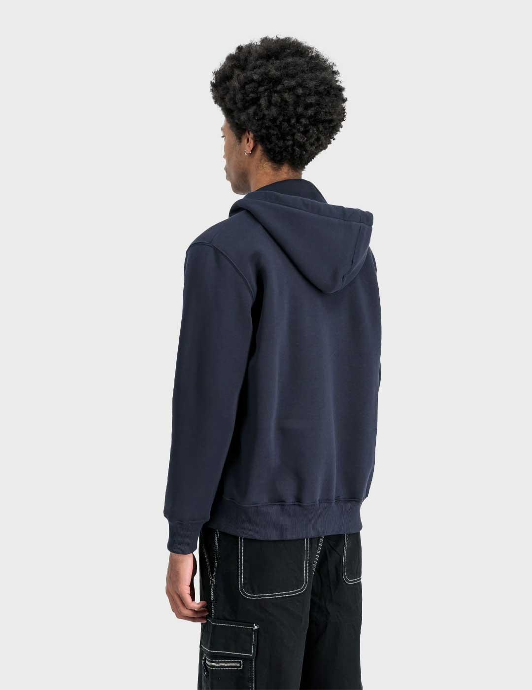 Alpha Basic sudadera azul marino con cremallera para hombre