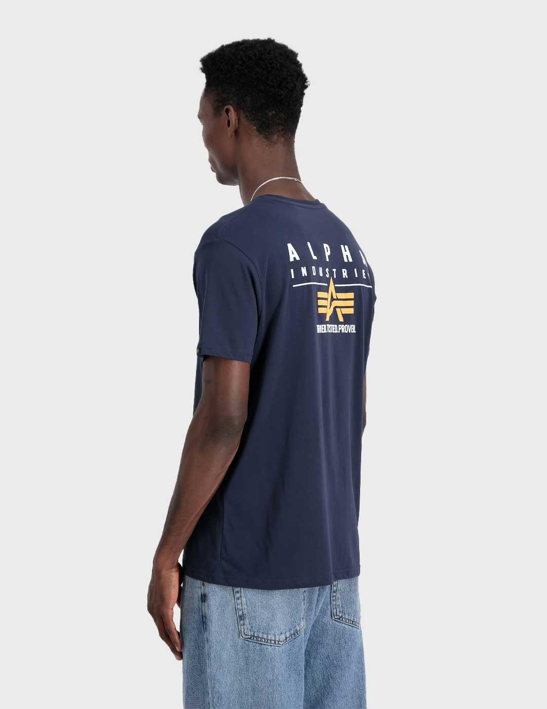 Alpha Puff Print camiseta azul marino para hombre
