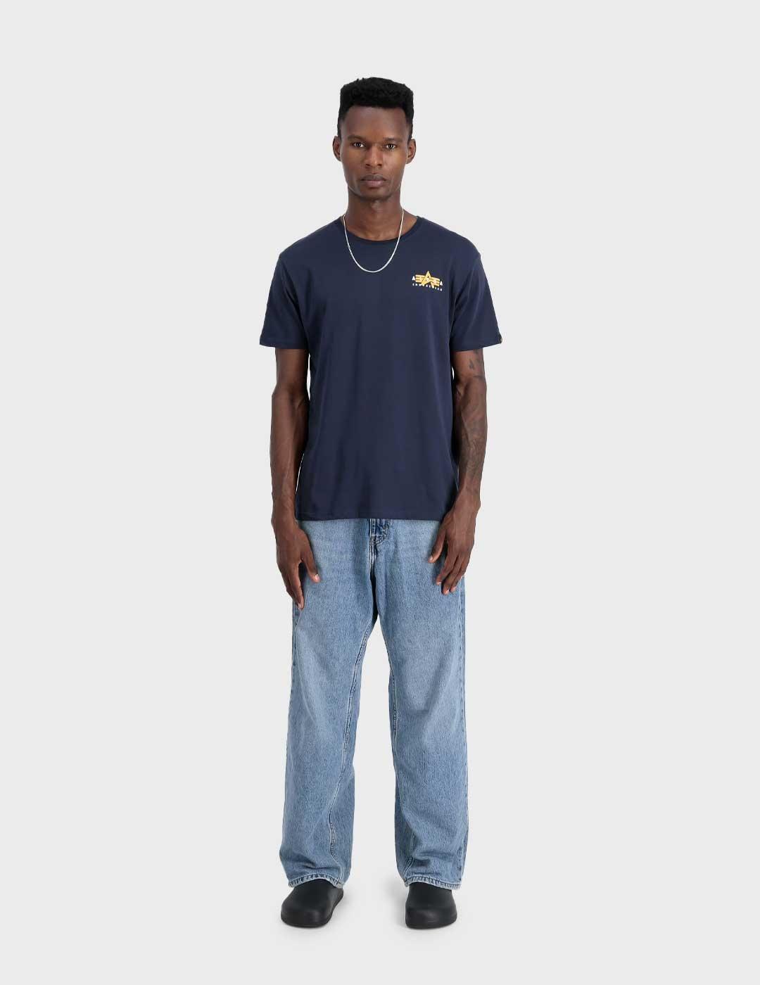 Alpha Puff Print camiseta azul marino para hombre