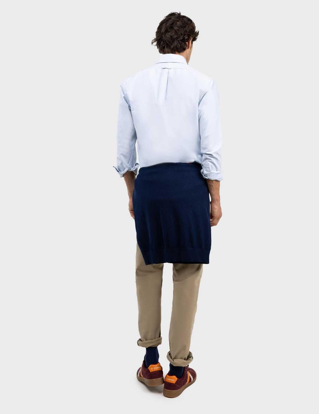 El Ganso Oxford camisa verde lisa para hombre